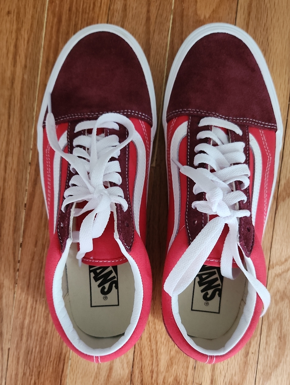 Vans Red Suede And Canvas Colorblock Women's 9.5 Men's 8